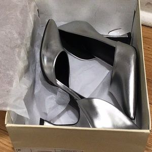 Metallic Silver Pumps